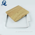 Placa de cena de cerámica blanca multifuncional al por mayor del rectángulo con el tablero de madera